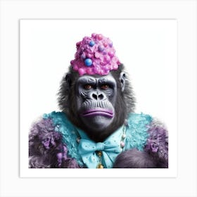 Gorilla In A Hat Art Print