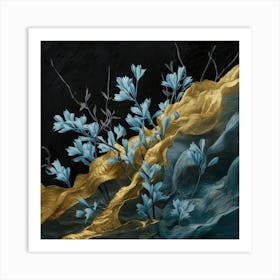 Blue And Gold Art Print