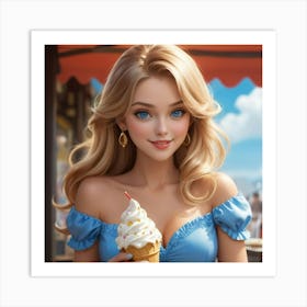 Ice Cream Girl 11 Art Print