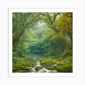 River In The Forest Art Print