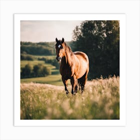 Horse In The Field Art Print