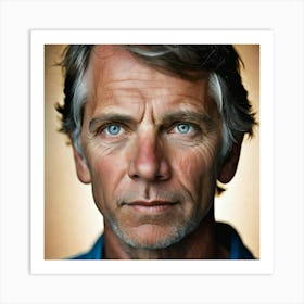 Portrait Of A Man With Blue Eyes Art Print