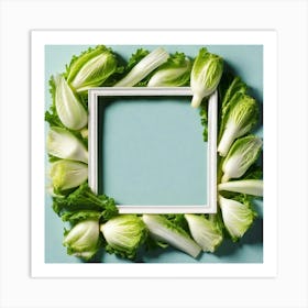 Frame Created From Endive On Edges And Nothing In Middle (2) Art Print