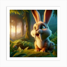 Prehistoric Bunny Art Print