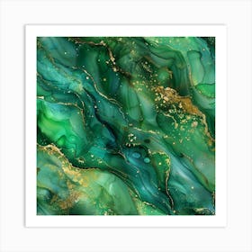 Abstract Of Green And Gold Art Print