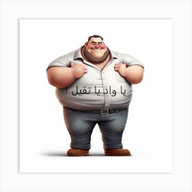 Cartoon Arabic Man Art Print