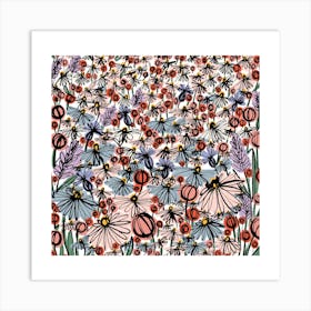 Wildflower Meadow Square Art Print