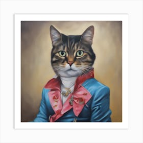 Cat In An ElvisSuit Art Print