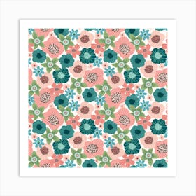 Floral Abstract Seamless Pattern Art Print