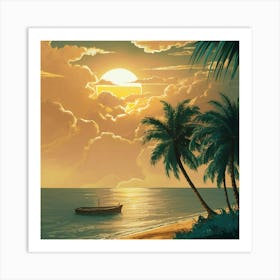 Sunset On The Beach 3 Art Print