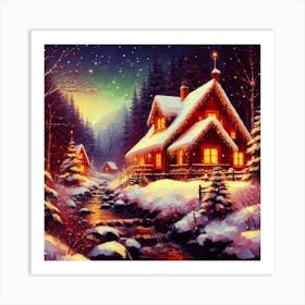 House In The Snow (Christmas edition) Art Print