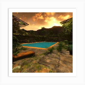 Pool In The Jungle Art Print