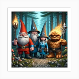 Gnomes In The Forest Art Print