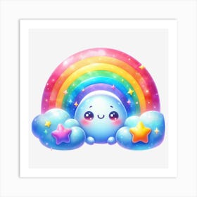 Kawaii Rainbow 2 Art Print