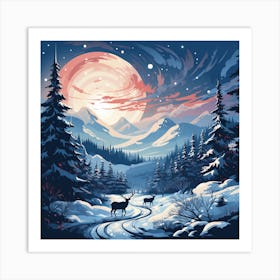 Winter Landscape for Christmas Art Print