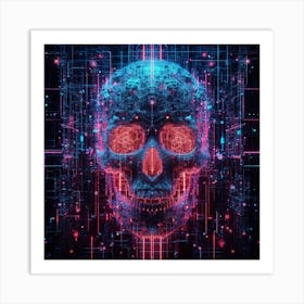 Digital Skull Art Print