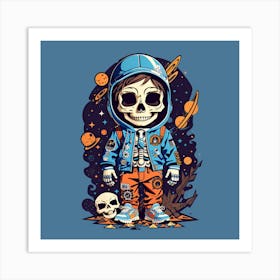 Skeleton Boy In Space Art Print