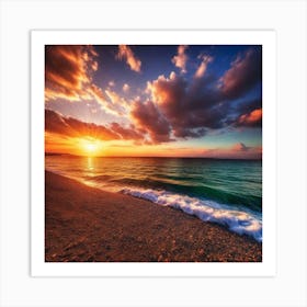 Sunset On The Beach 874 Art Print