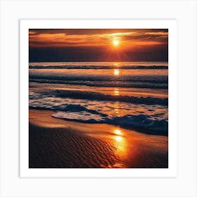 Sunset On The Beach 432 Art Print