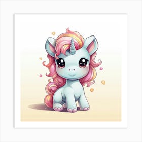 Cute Unicorn 483 Art Print