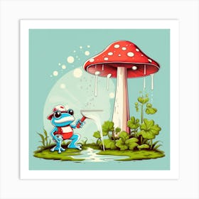 A cartoon frog Art Print