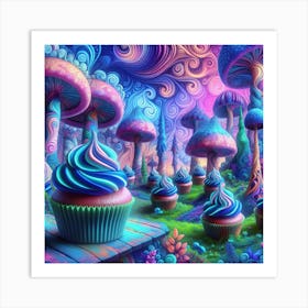 Psychedelic Cupcakes Art Print