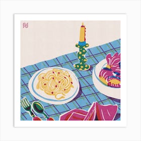 Pasta For One Square Art Print