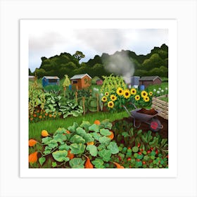 Autumn Allotment 1 Art Print