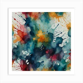 Watercolor Splashes Art Print