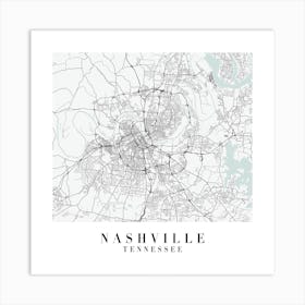 Nashville Tennessee Street Map Minimal Color Square Art Print