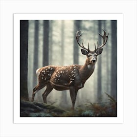 Deer In The Forest 190 Art Print