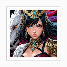 Default A Gracefully Fierce Anime Warrior Princess Her Intrica 2 (4) Art Print