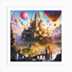 Castle With Balloons Art Print