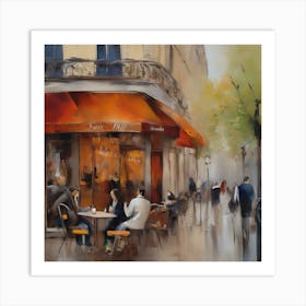 Paris Cafe.City of Paris. Cafes. Passersby, sidewalks. 2 Art Print