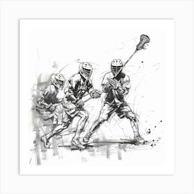 Lacrosse Players In Action 1 Art Print