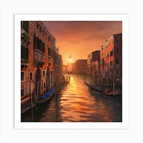 Sunset in Venice 4 Art Print