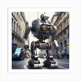 Robot On The Street 55 Art Print