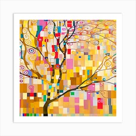 Klimt Style Tree Art Print