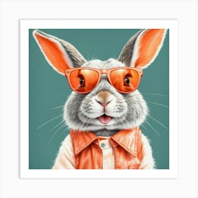 Rabbit In Sunglasses 12 Art Print