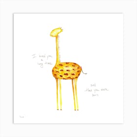 Giraffe Love Art Print