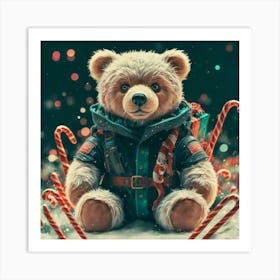 Christmas Teddy Bear Art Print