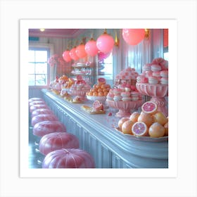 Pink Desserts Art Print