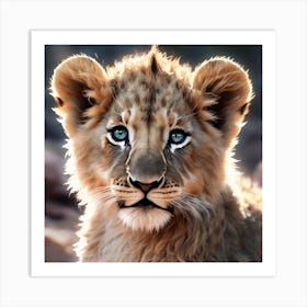 Beautifully designed lion cub Art Print