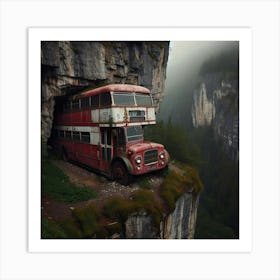 Old Bus In A Cave Art Print