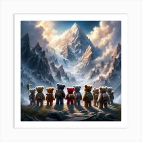 Teddy Bears In The Mountains 1 Art Print