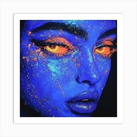 Blue Face Painting Art Print