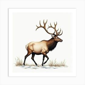 Elk With Towering Antlers 1 Art Print