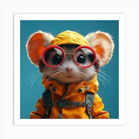 Mouse In Sunglasses Art Print