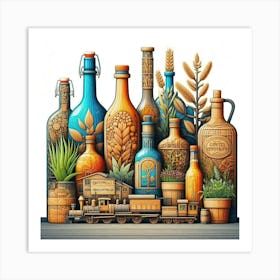 Industries Bottles Art Print