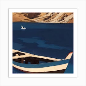 Boat In The Lake Art Print